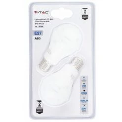 V-TAC Ampoule LED E27 9W A60 3 Step Dimmable 2700K (Blister 2 Pièces) -V-TAC Soldes 56929520 5