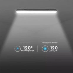 V-TAC Plafonnier LED Puce Samsung Étanche 36W 120LM / W Série M 1200mm Corps Gris Transparent 6400K IP65 -V-TAC Soldes 56929540 3