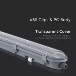 V-TAC Plafonnier LED Puce Samsung Étanche 36W 120LM / W Série M 1200mm Corps Gris Transparent 6400K IP65 -V-TAC Soldes 56929540 5