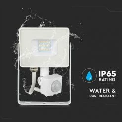 V-TAC Phare LED à Puce Samsung 10W Avec Capteur De Mouvement Et De Crépuscule Et Interrupteur De Verrouillage Manuel Couleur Blanche 6400K IP65 -V-TAC Soldes 56993423 5