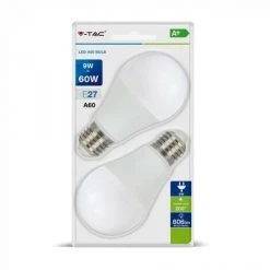 V-TAC Ampoule LED E27 9W A60 6400K (Blister 2 Pièces) -V-TAC Soldes 56993822 5