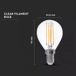 V-TAC Ampoule LED E14 6W P45 Filament 4000K -V-TAC Soldes 56993828 4