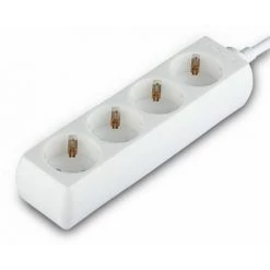 V-TAC Multiprise Avec Câble De 1,5 Mt 4 Prises 10A 2P + Shuko Et Prise Shuko Couleur Blanche