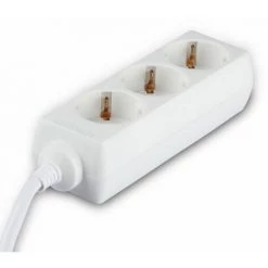 V-TAC Multiprise Avec Câble De 1,5 Mt 3 Prises 10A 2P + Shuko Et Prise Shuko Couleur Blanche