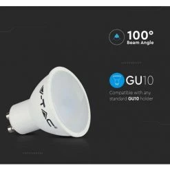 V-TAC Spot à LED GU10 4.5W 110° Couverture Satinée 3000K -V-TAC Soldes 57586036 3