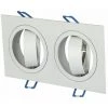 V-TAC 2 * Spot LED Encastré Carré GU10 Et GU5.3 (MR16) Corps En Aluminium Blanc Réglable