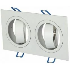 V-TAC 2 * Spot LED Encastré Carré GU10 Et GU5.3 (MR16) Corps En Aluminium Blanc Réglable