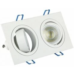 V-TAC 2 * Spot LED Encastré Carré GU10 Et GU5.3 (MR16) Corps En Aluminium Blanc Réglable -V-TAC Soldes 58171189 5