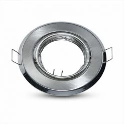 V-TAC Support De Spot LED GU10 Rond Encastré Couleur Nickel Satiné (Boîte De 2 Pièces)
