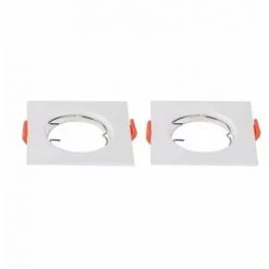 V-TAC Support De Projecteur LED Encastré Carré GU10 * 2, Couleur Blanche Réglable