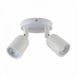 V-TAC Support Spot LED Rond 2*GU10 Réglable Couleur Blanche