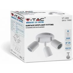 V-TAC Montage Spot LED Rond 3*GU10 Réglable Couleur Blanche -V-TAC Soldes 60291638 5