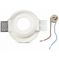 V-TAC Support De Spot LED Rond à Encastrer GU10 Et GU5.3 (MR16) Corps En Plâtre Couvercle En Satin -V-TAC Soldes 60291639 5