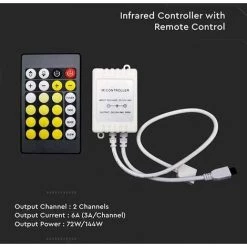 V-TAC VT-2425 Contrôleur Avec Télécommande Infrarouge IR Pour Bande Led 3IN1 12V/24V 24 Boutons - SKU 2901 7 V-TAC VT-2425 Contrôleur Avec Télécommande Infrarouge IR Pour Bande Led 3IN1 12V/24V 24 Boutons - SKU 2901 -V-TAC Soldes 60500335 4