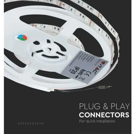 V-tac Strip Set 212558 Vt-5050 -5 Mètres 12v Ip20 Rgb 2 V-tac Strip Set 212558 Vt-5050 -5 Mètres 12v Ip20 Rgb – Image 2