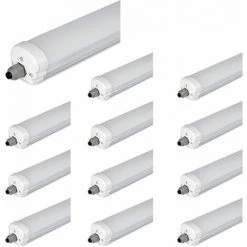 Lot De 12 Réglettes LED étanches 150cm 48W 120lm/W Ip65 Vt-1574 - Blanc Neutre - 4000k - 120 Deg V-TAC