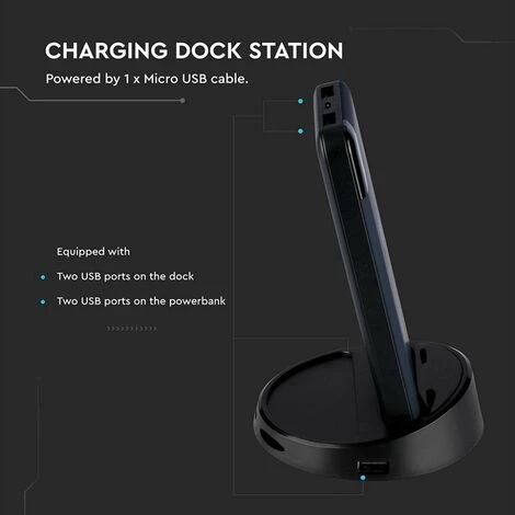 V-TAC Power Bank 8.000 MAh Avec écran Et Chargement Sans Fil Couleur Bleu Foncé 5 V-TAC Power Bank 8.000 MAh Avec écran Et Chargement Sans Fil Couleur Bleu Foncé – Image 5