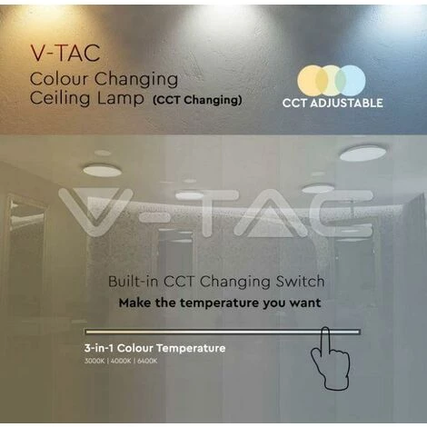 V-tac 36w Plafonnier Led Rond Satiné Vt-8436 - 217609 3 V-tac 36w Plafonnier Led Rond Satiné Vt-8436 - 217609 – Image 3