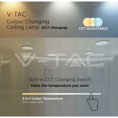 V-tac Plafonnier Led Rond 24w Dépoli Vt-8424- 217606 5 V-tac Plafonnier Led Rond 24w Dépoli Vt-8424- 217606 – Image 5