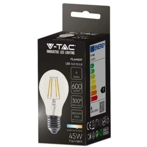 Ampoule à Incandescence A60 V-tac 6w 3000k E27 Vt-1887-n -214272 2 Ampoule à Incandescence A60 V-tac 6w 3000k E27 Vt-1887-n -214272 – Image 2