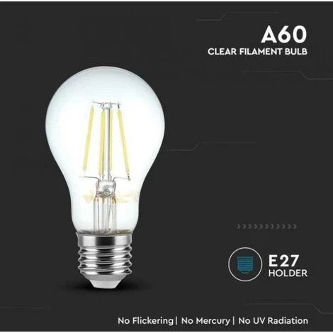 Ampoule à Incandescence A60 V-tac 6w 3000k E27 Vt-1887-n -214272 5 Ampoule à Incandescence A60 V-tac 6w 3000k E27 Vt-1887-n -214272 – Image 5