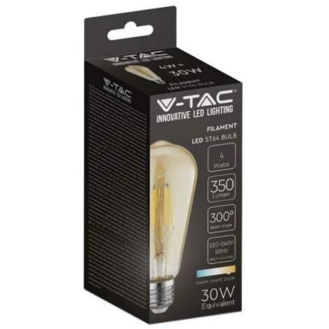 Ampoule à Led St64 V-tac Ambre 4w 2200k E27 Vt-1964-n -214361 2 Ampoule à Led St64 V-tac Ambre 4w 2200k E27 Vt-1964-n -214361 – Image 2