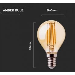 Ampoule à Filament Led P45 V-tac Ambre 4w 2200k E14 Vt-1953-n - 214499 -V-TAC Soldes 67653807 3