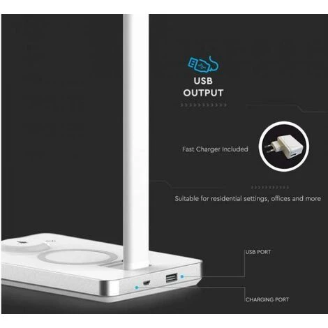 Lampe De Table Led V-tac 5w Rechargeable- Blanc -218603 5 Lampe De Table Led V-tac 5w Rechargeable- Blanc -218603 – Image 5