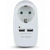 V-TAC Adaptateur Multiprise Avec Une Prise Avant 10A 2P + Shuko Avec 2 USB Et Prise Shuko Couleur Blanche