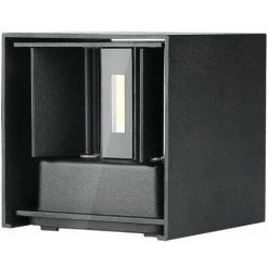 Applique Murale Extérieure LED Directe / Indirecte 11W Ip65 Carrée Noire Vt-759-12 - Blanc Chaud - 3000k - 120° V-TAC