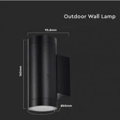 V-tac VT-11015 Applique Murale Extérieure Up/Down - GU10 - Aluminium - Noir - IP44 9 V-tac VT-11015 Applique Murale Extérieure Up/Down - GU10 - Aluminium - Noir - IP44 -V-TAC Soldes 68155949 5