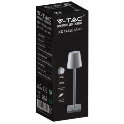 V-tac VT-7703 Lampe De Table - 4000K - Variable Par Touche - Rechargeable - Gris -V-TAC Soldes 68156199 4