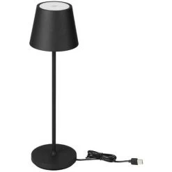 V-tac VT-7522 Lampe De Table - 3000K - Gradable Par Touche - Rechargeable - Noir- IP54