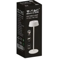 V-tac VT-7562 Lampe De Table - 3000K - Variable Par Touche - Rechargeable - Blanc 8 V-tac VT-7562 Lampe De Table - 3000K - Variable Par Touche - Rechargeable - Blanc -V-TAC Soldes 68156337 4