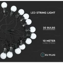 V-tac VT-71020 Guirlande Lumineuse - étanche - 20 Lampes LED - 3000K - 10M 9 V-tac VT-71020 Guirlande Lumineuse - étanche - 20 Lampes LED - 3000K - 10M -V-TAC Soldes 68308905 5
