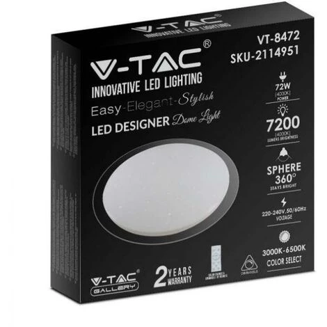 V-tac 3in1 72w Vt-8472-n Plafonnier Led Rond Vt-8472-n - 2114951 2 V-tac 3in1 72w Vt-8472-n Plafonnier Led Rond Vt-8472-n - 2114951 – Image 2