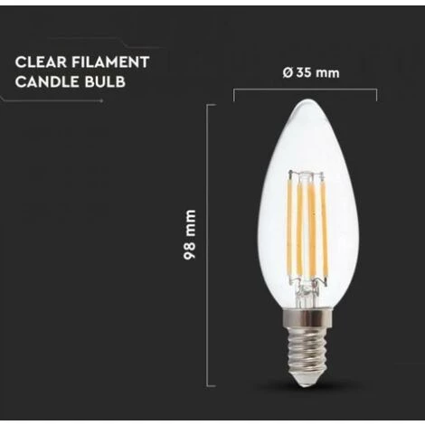 V-tac Led Candle Bulb 6w 4000k E14 Vt-2127-n - 217424 3 V-tac Led Candle Bulb 6w 4000k E14 Vt-2127-n - 217424 – Image 3