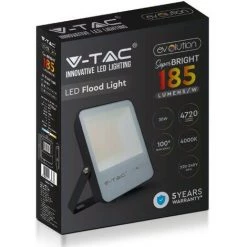V-tac VT-30185 Projecteur à LED - 30 W - 4720 Lm - 4000K - Noir - Extra économique 8 V-tac VT-30185 Projecteur à LED - 30 W - 4720 Lm - 4000K - Noir - Extra économique -V-TAC Soldes 69427497 4
