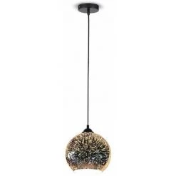 V-TAC Lustre Suspension LED Avec Douille E27 (Max 60W) Cloche En Verre Miroir Couleur Chrome Avec Effet 3D D: 15cm