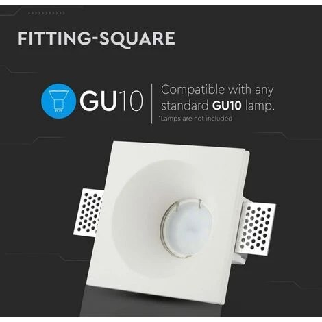 V-TAC Spot LED Encastrable Carré GU10 Et GU5.3 (MR16) Corps En Plâtre Blanc 2 V-TAC Spot LED Encastrable Carré GU10 Et GU5.3 (MR16) Corps En Plâtre Blanc – Image 2