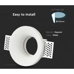 V-TAC Spot LED Encastré Rond GU10 Et GU5.3 (MR16) Corps En Plâtre Blanc -V-TAC Soldes 70206678 3