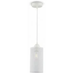 V-TAC Lustre Cylindrique En Métal à LED Avec Douille E27 (max 60W) Couleur Blanc Mat