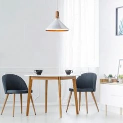 V-TAC Lustre LED Conique En Métal Avec Douille E27 (Max 60W) Couleur Blanc Brillant Et Fixation En Bois -V-TAC Soldes 70206697 5