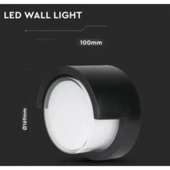 V-tac 12w 3000k Noir Led Lampe Murale Vt-827-rd-n - 218537 7 V-tac 12w 3000k Noir Led Lampe Murale Vt-827-rd-n - 218537 -V-TAC Soldes 70439066 4