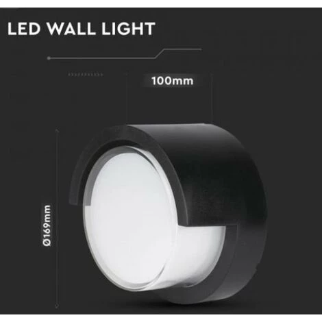 V-tac 12w 3000k Noir Led Lampe Murale Vt-827-rd-n - 218537 4 V-tac 12w 3000k Noir Led Lampe Murale Vt-827-rd-n - 218537 – Image 4