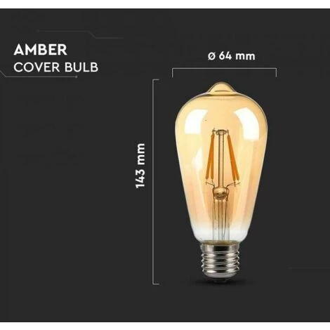 Ampoule à Led St64 V-tac 8w E27 2200k Vt-1968-n - 214421 4 Ampoule à Led St64 V-tac 8w E27 2200k Vt-1968-n - 214421 – Image 4