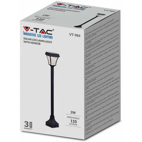 V-tac VT-984 Valencia Poteau De Jardin Solaire - Energie Solaire - Ampoule LED - 3 Couleurs De Lumière 4 V-tac VT-984 Valencia Poteau De Jardin Solaire - Energie Solaire - Ampoule LED - 3 Couleurs De Lumière – Image 4