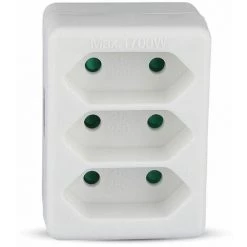 V-TAC Adaptateur Multiprise Avec 3 Prises Frontales 2,5A Et Prise Shuko.Couleur Blanche