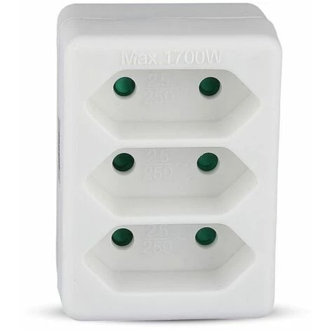V-TAC Adaptateur Multiprise Avec 3 Prises Frontales 2,5A Et Prise Shuko.Couleur Blanche 1 V-TAC Adaptateur Multiprise Avec 3 Prises Frontales 2,5A Et Prise Shuko.Couleur Blanche