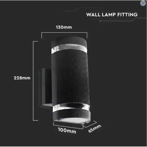 V-tac VT-967 Applique Murale Extérieure Up/Down - E27 - Noir - IP44 - Rond 3 V-tac VT-967 Applique Murale Extérieure Up/Down - E27 - Noir - IP44 - Rond – Image 3